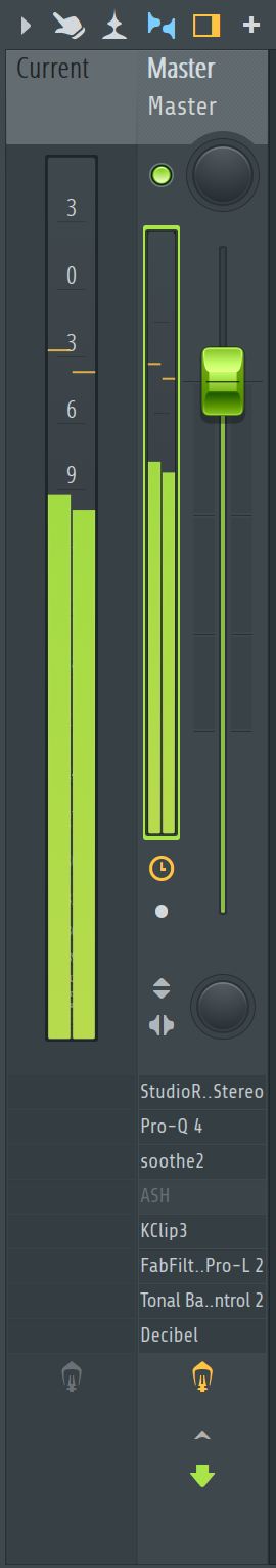 Meter montrant le headroom idéal entre -3 dB et -6 dB